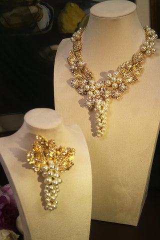 Grape of Eden - Necklace and Brooch Set